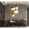 Luminária suspensa para sala de jantar moderna em casa, abajur de madeira